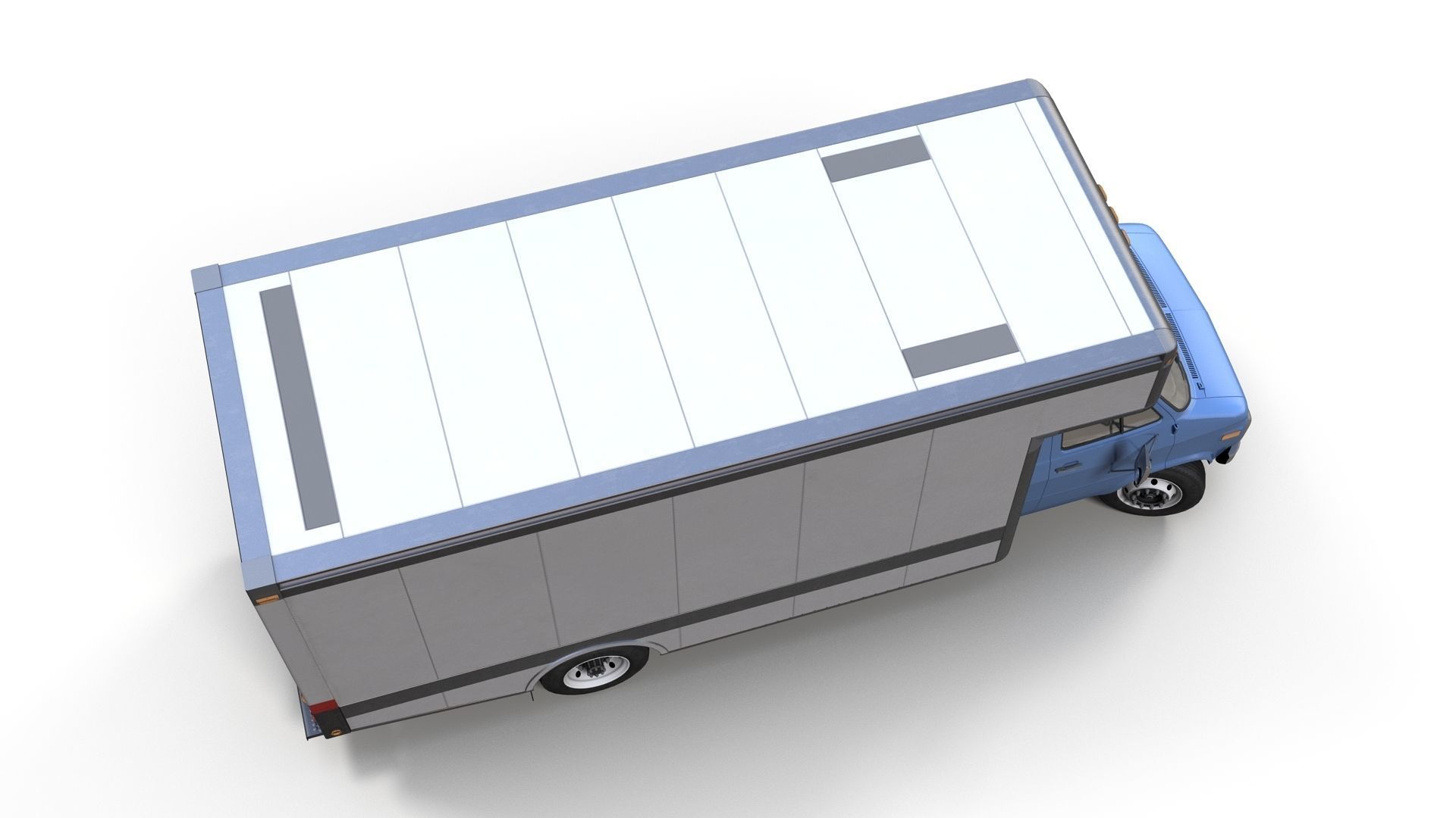 Moving box van Low-poly 3D model_3