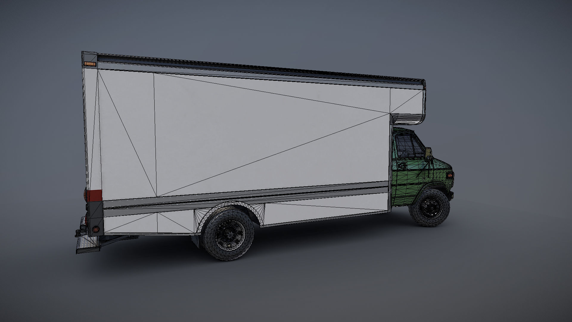 Moving box van Low-poly 3D model_26