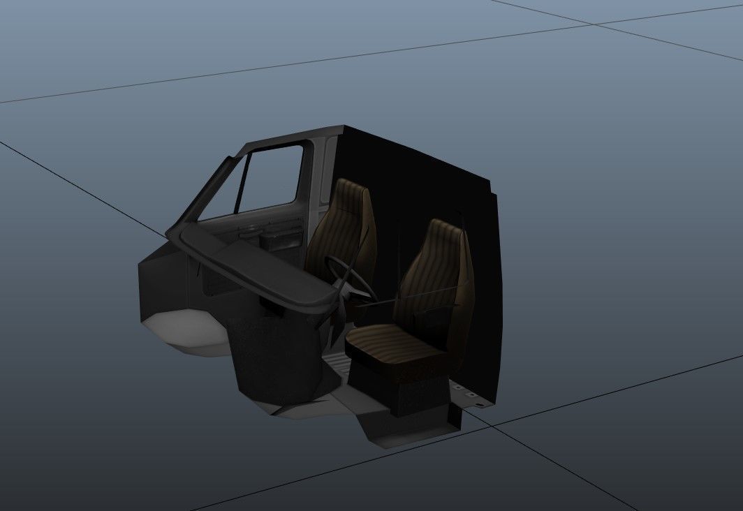 Moving box van Low-poly 3D model_40