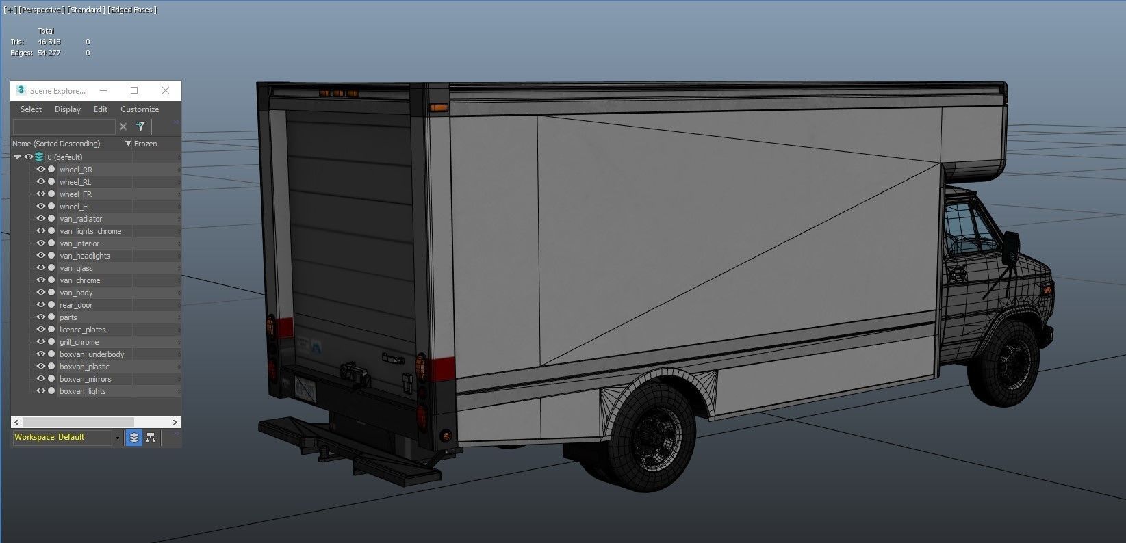 Moving box van Low-poly 3D model_36
