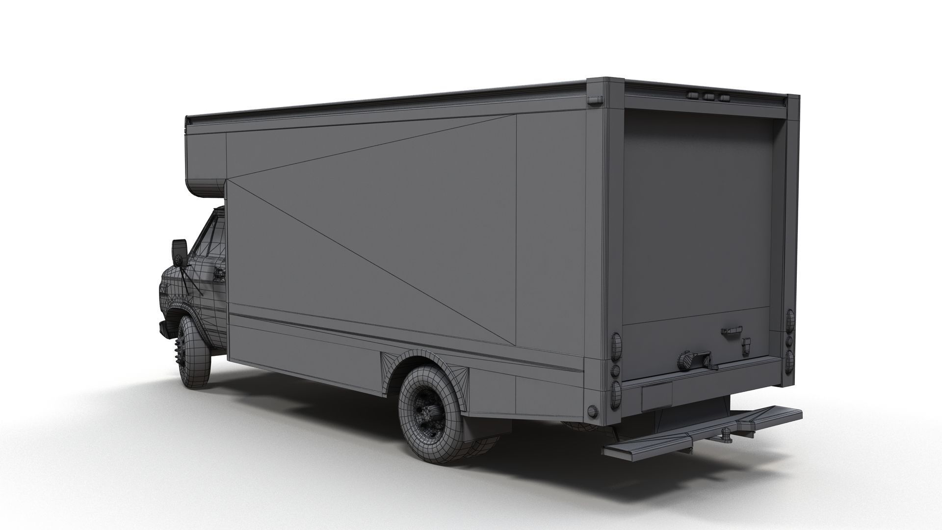 Moving box van Low-poly 3D model_12