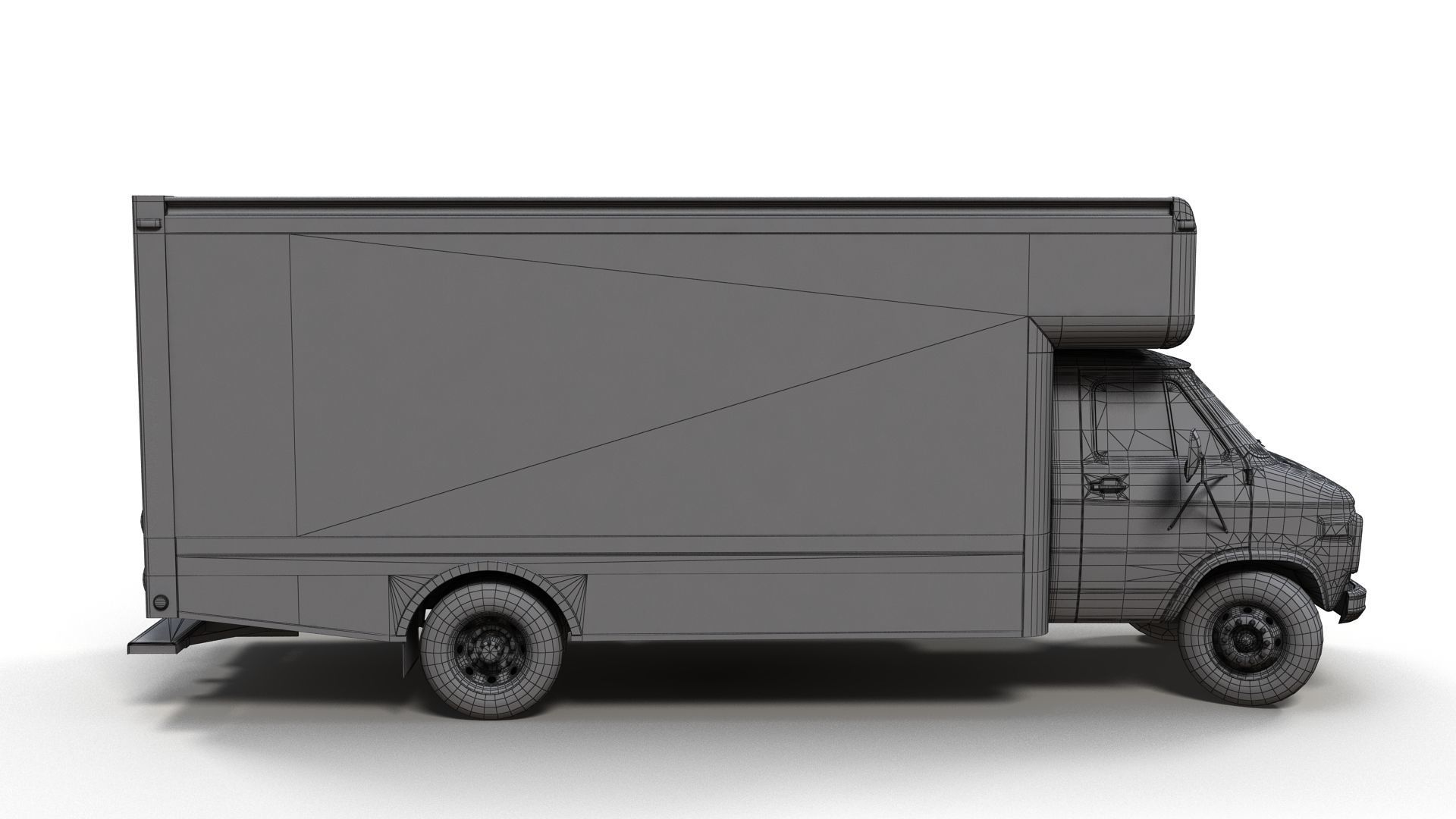 Moving box van Low-poly 3D model_15