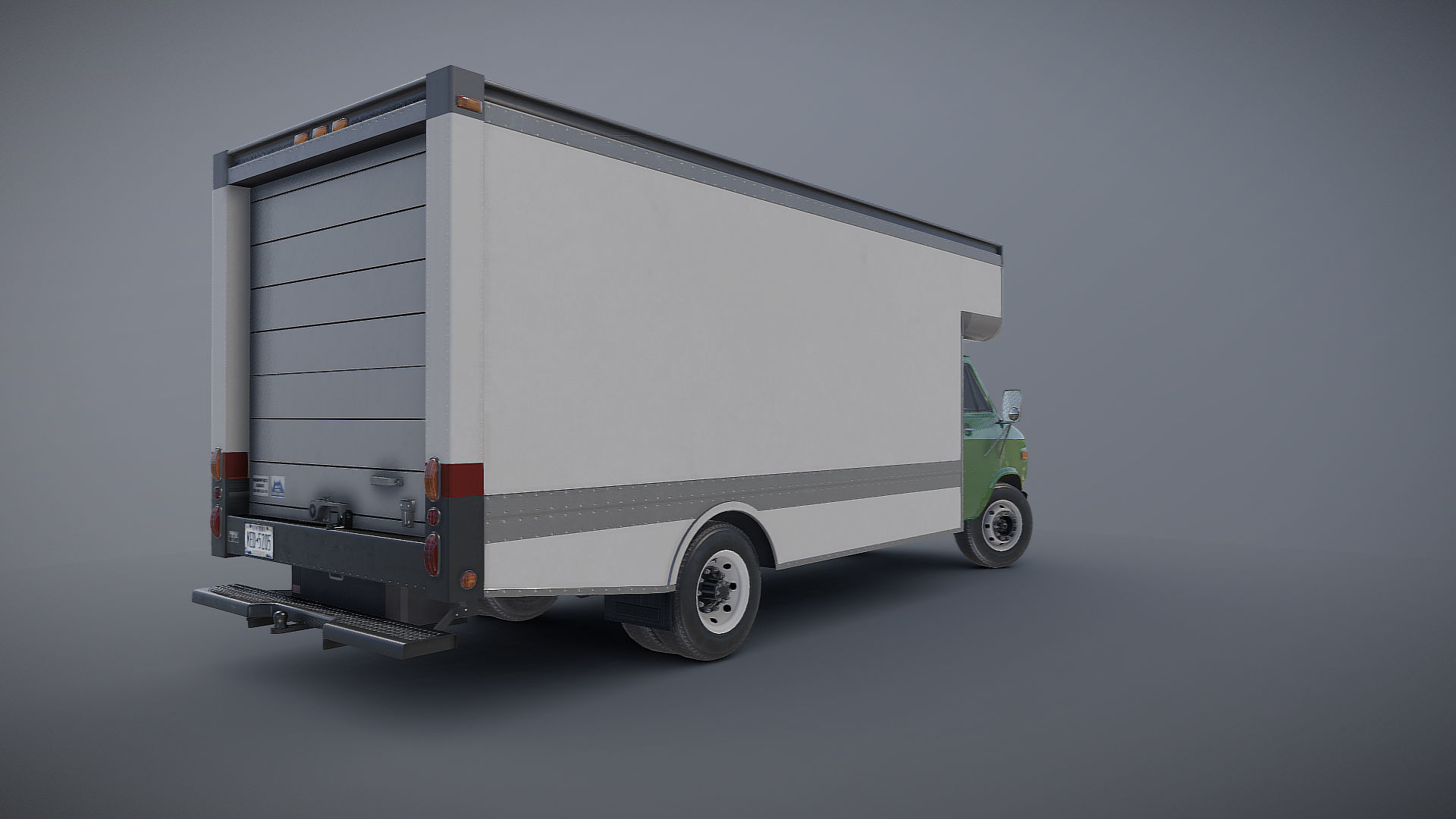 Moving box van Low-poly 3D model_18
