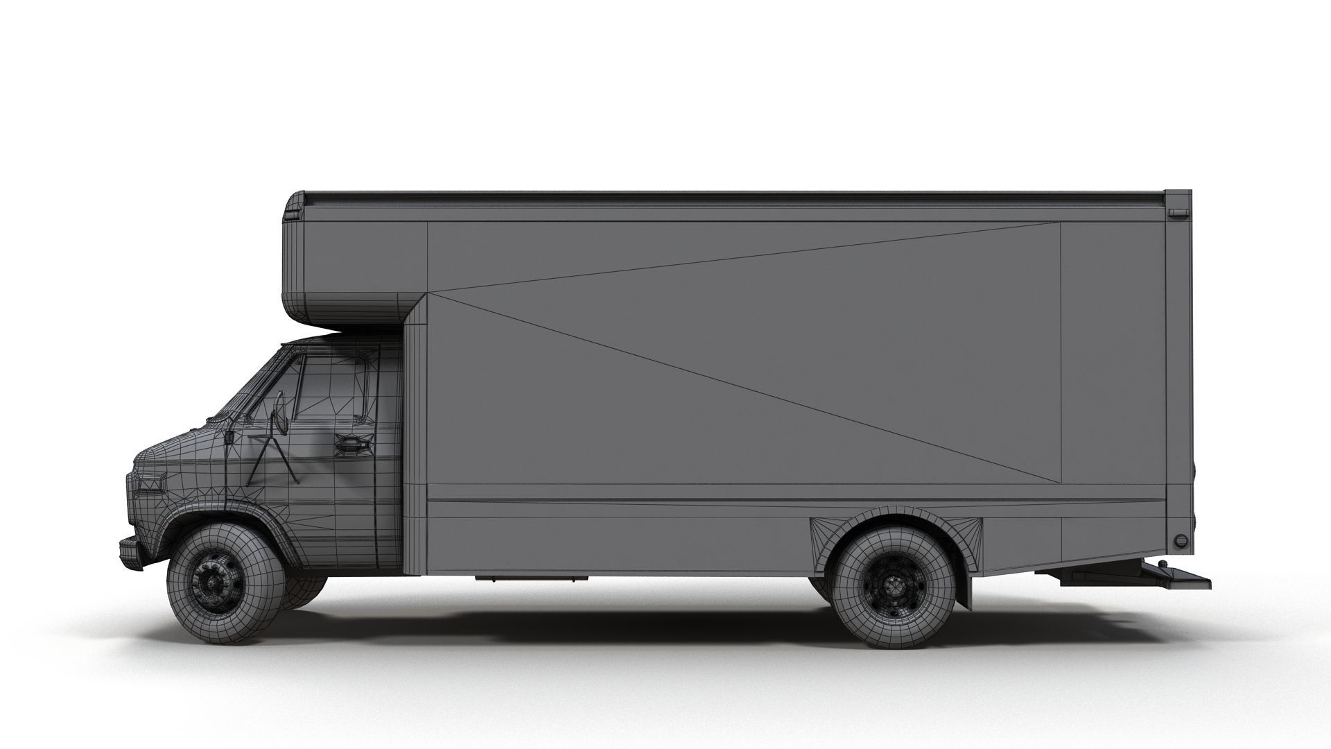 Moving box van Low-poly 3D model_14