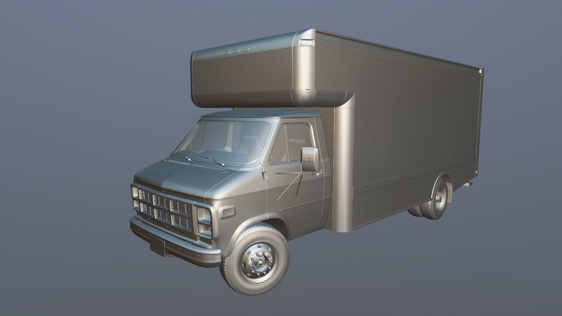 Moving box van Low-poly 3D model_29