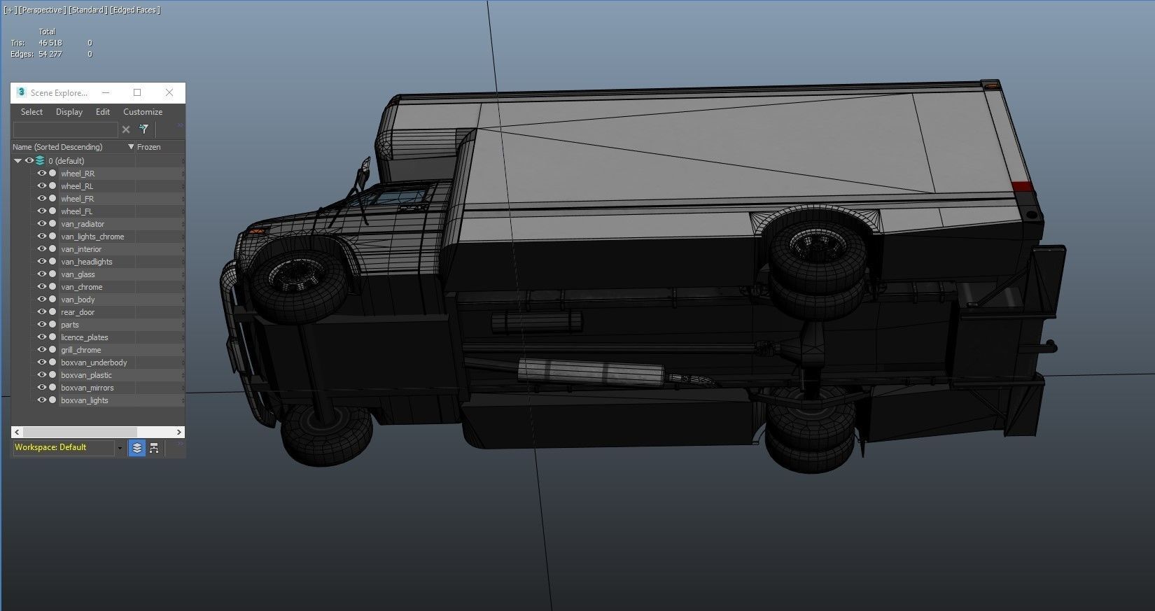Moving box van Low-poly 3D model_35