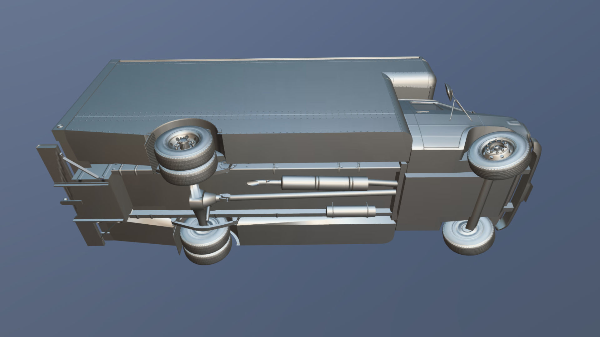 Moving box van Low-poly 3D model_32