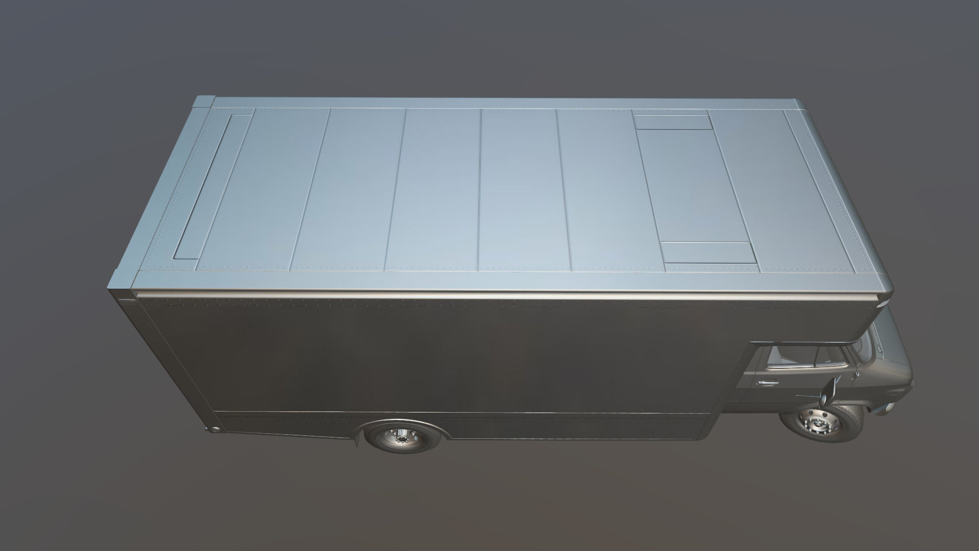 Moving box van Low-poly 3D model_31
