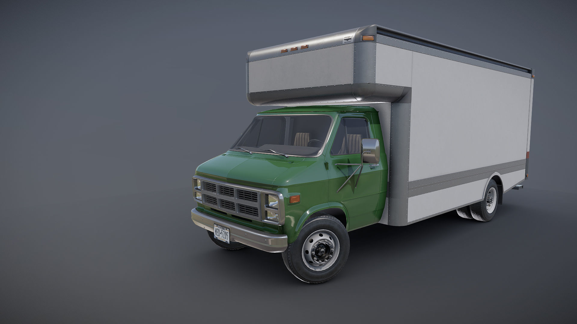 Moving box van Low-poly 3D model_17