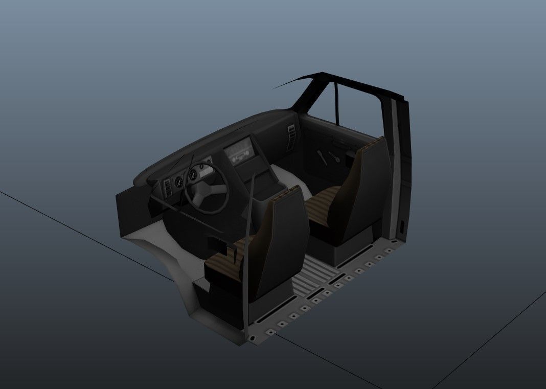 Moving box van Low-poly 3D model_41