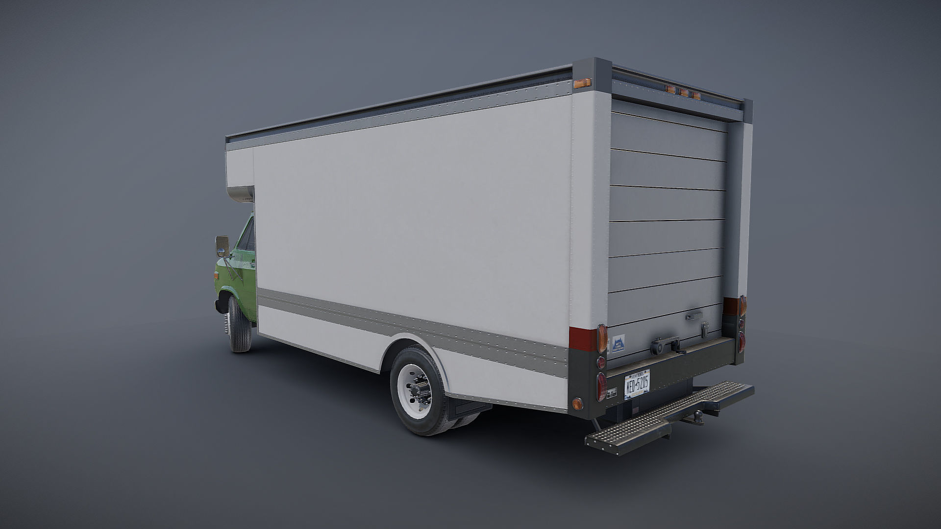 Moving box van Low-poly 3D model_21
