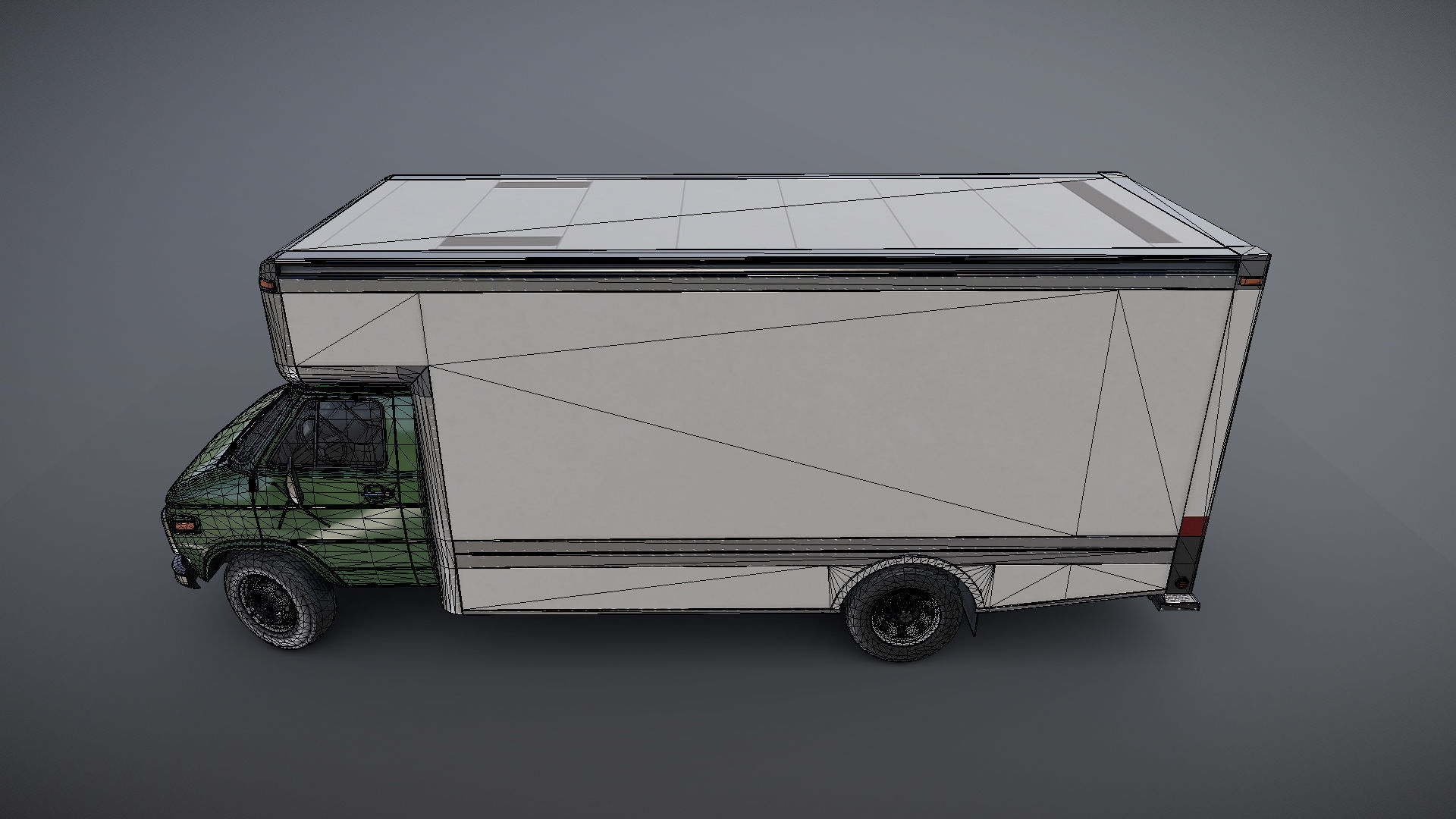 Moving box van Low-poly 3D model_27