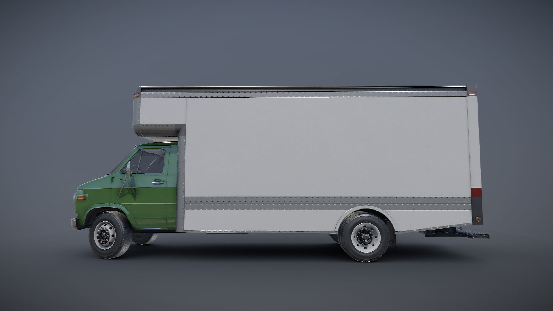 Moving box van Low-poly 3D model_19
