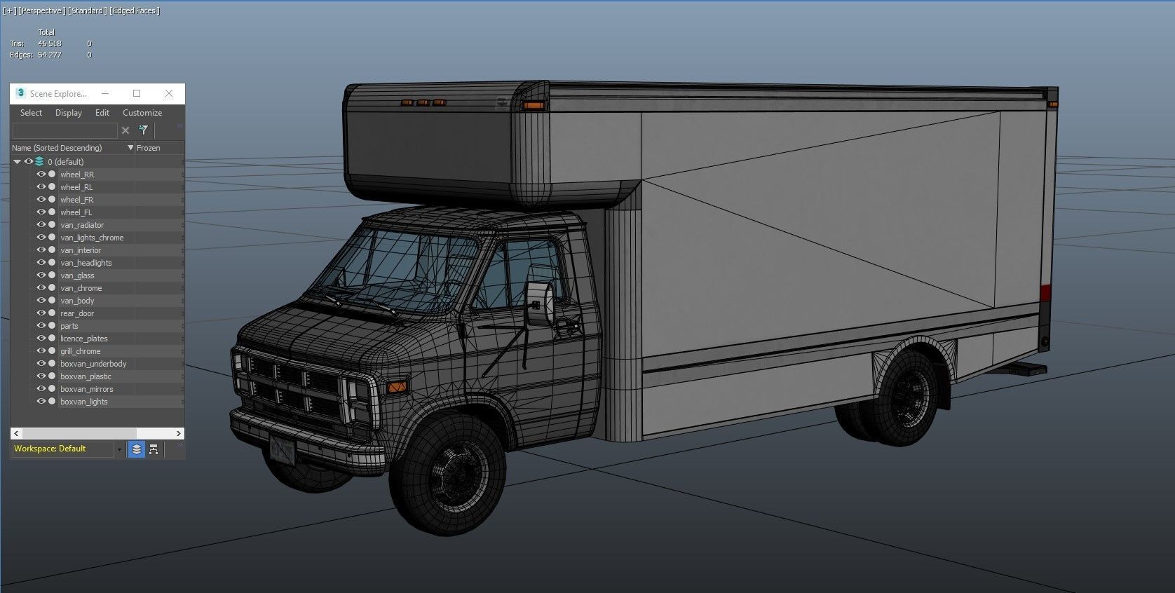 Moving box van Low-poly 3D model_39