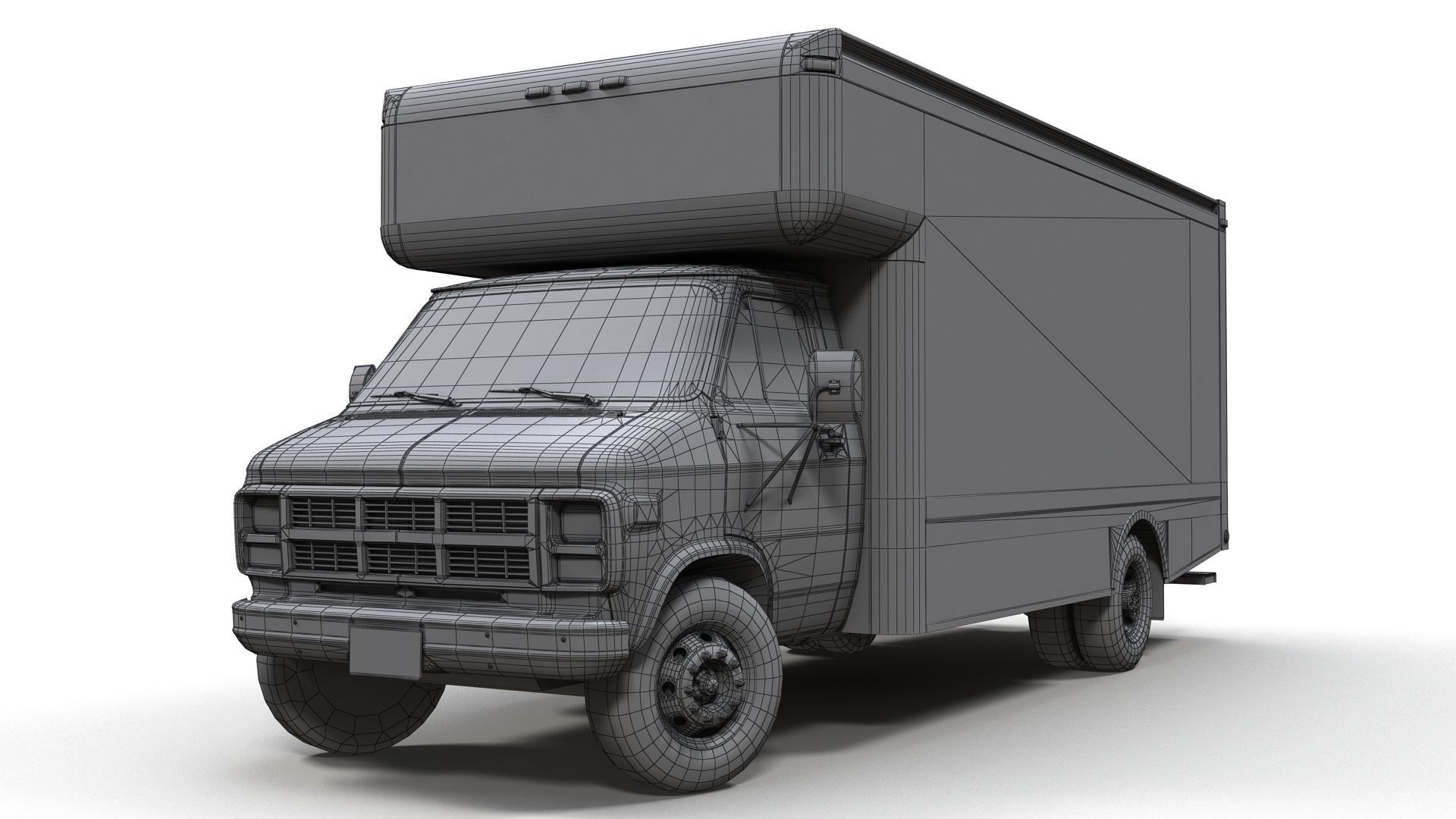 Moving box van Low-poly 3D model_16