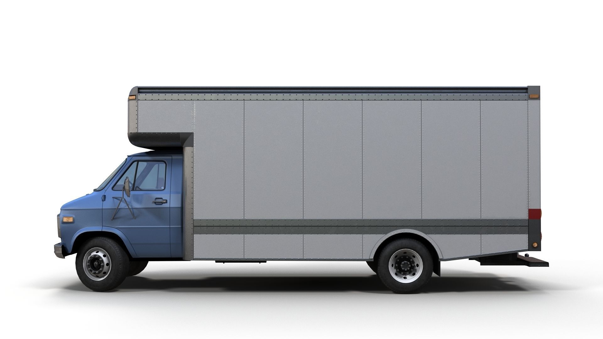 Moving box van Low-poly 3D model_6