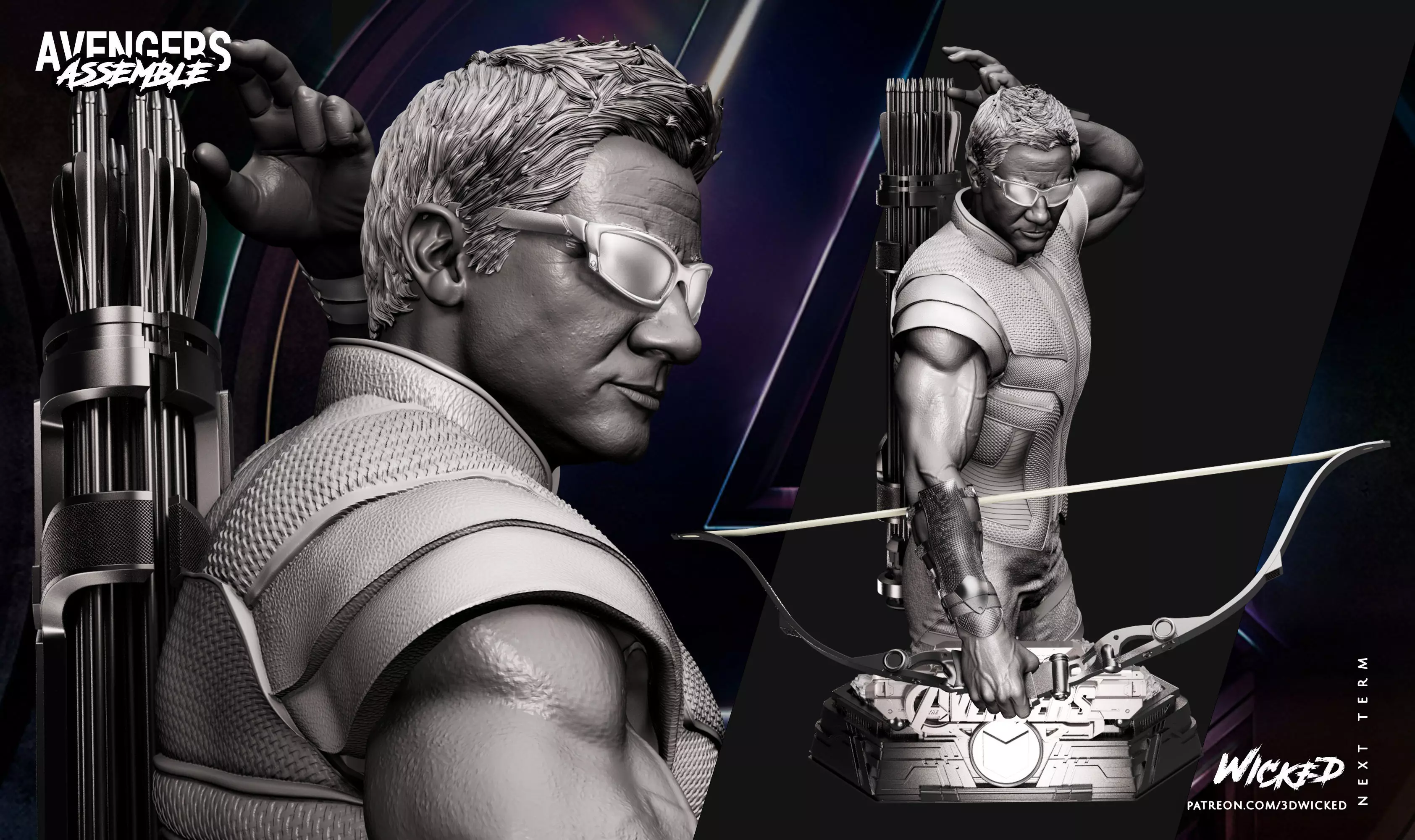 Wicked Hawkeye Bust Tested and ready for 3d printing 3D print model_0