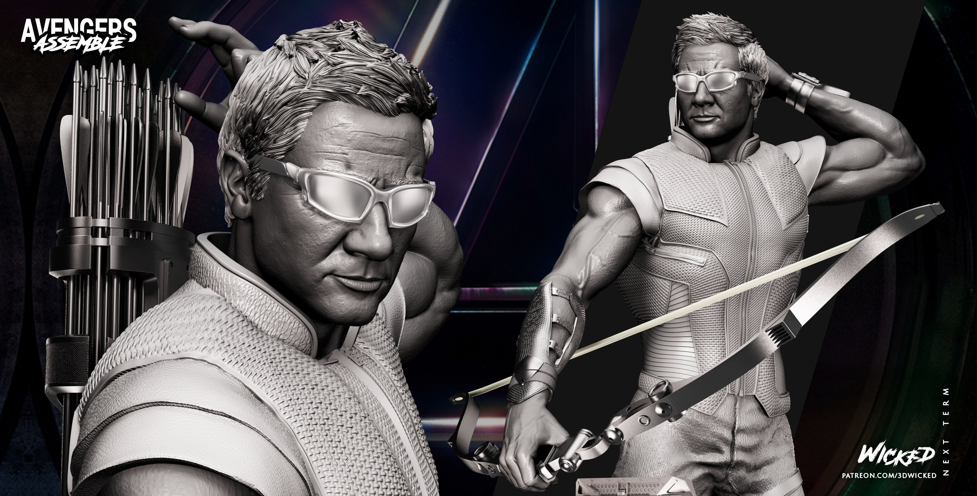 Wicked Hawkeye Bust Tested and ready for 3d printing 3D print model_16