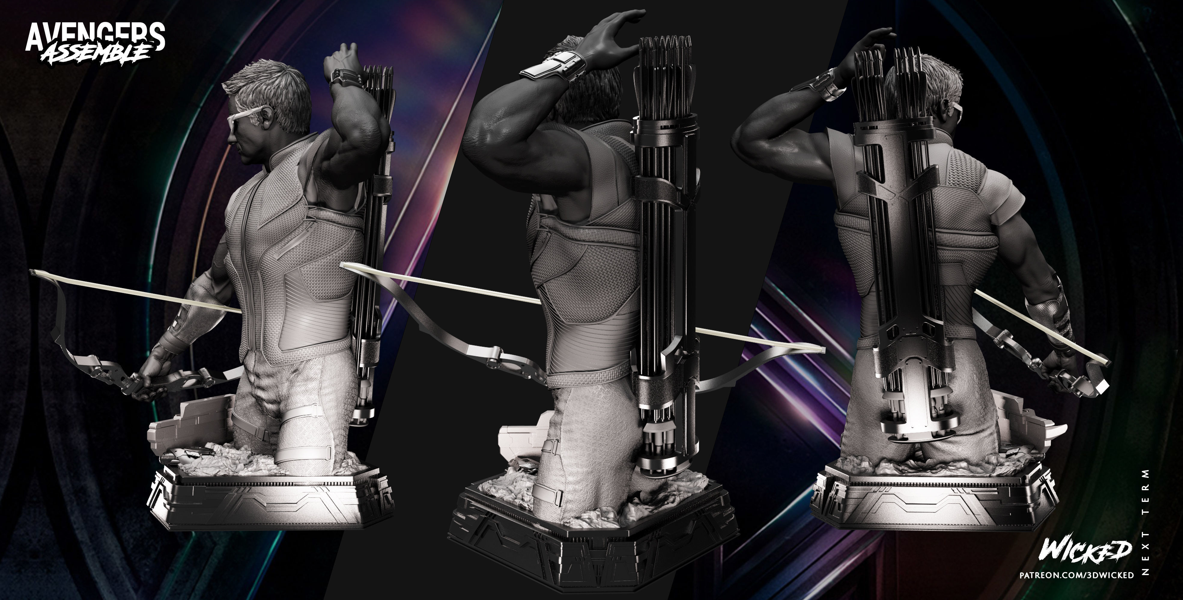 Wicked Hawkeye Bust Tested and ready for 3d printing 3D print model_12