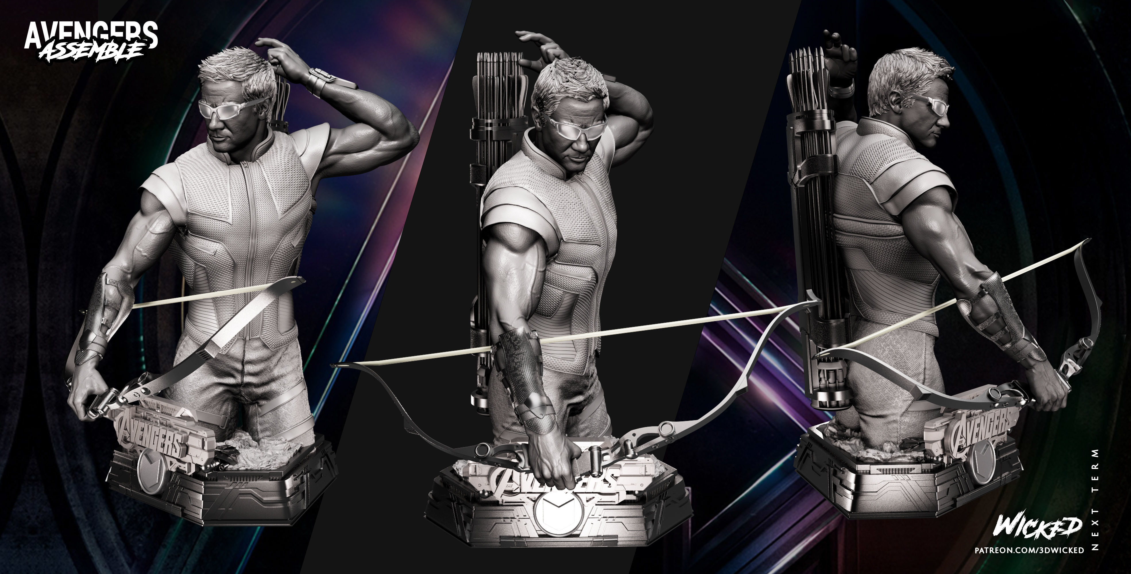 Wicked Hawkeye Bust Tested and ready for 3d printing 3D print model_44
