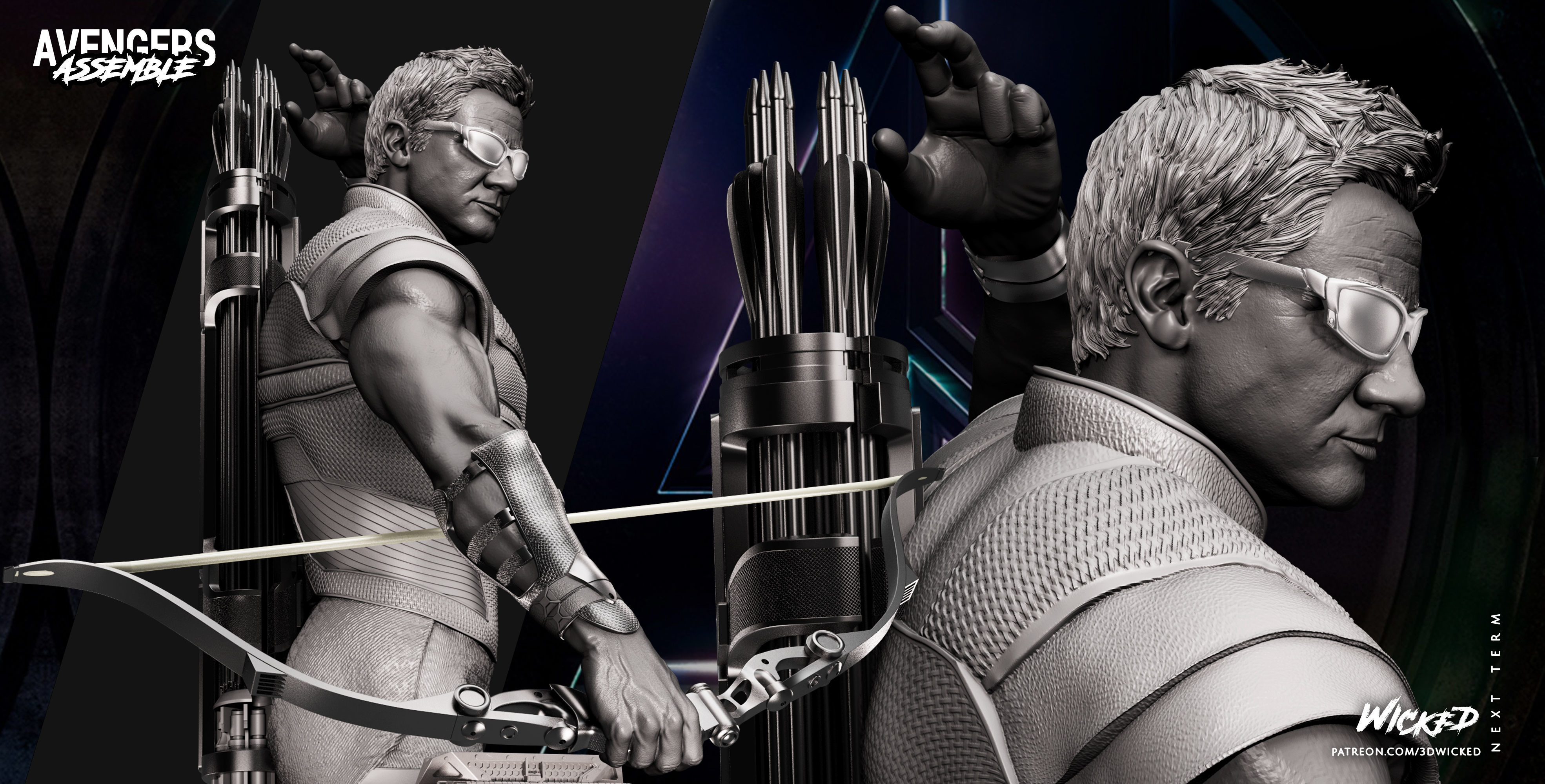 Wicked Hawkeye Bust Tested and ready for 3d printing 3D print model_20