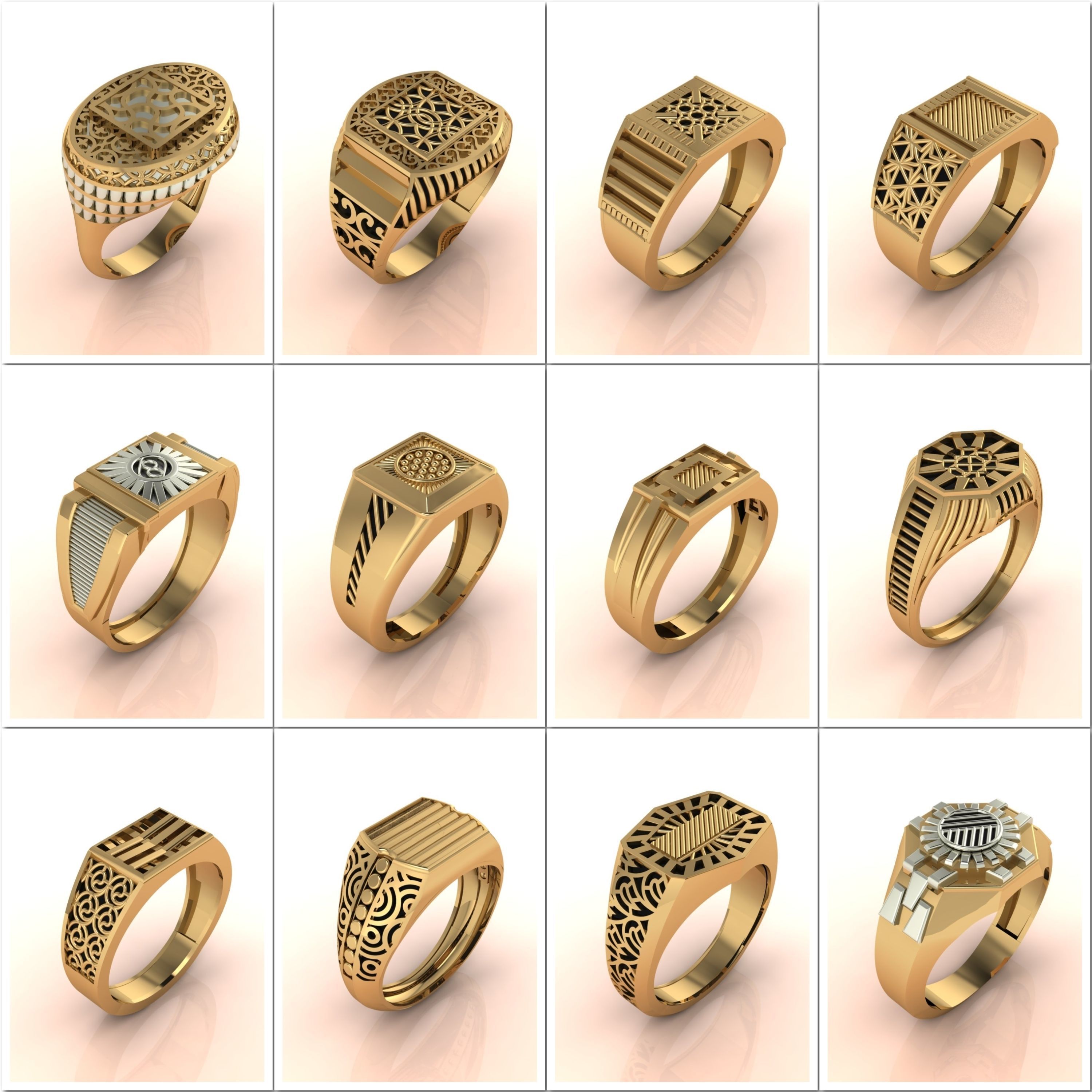 49 Model - Gents Ring - Mens Ring STL READY FILES With 3DM Files 3D Model Collection_2