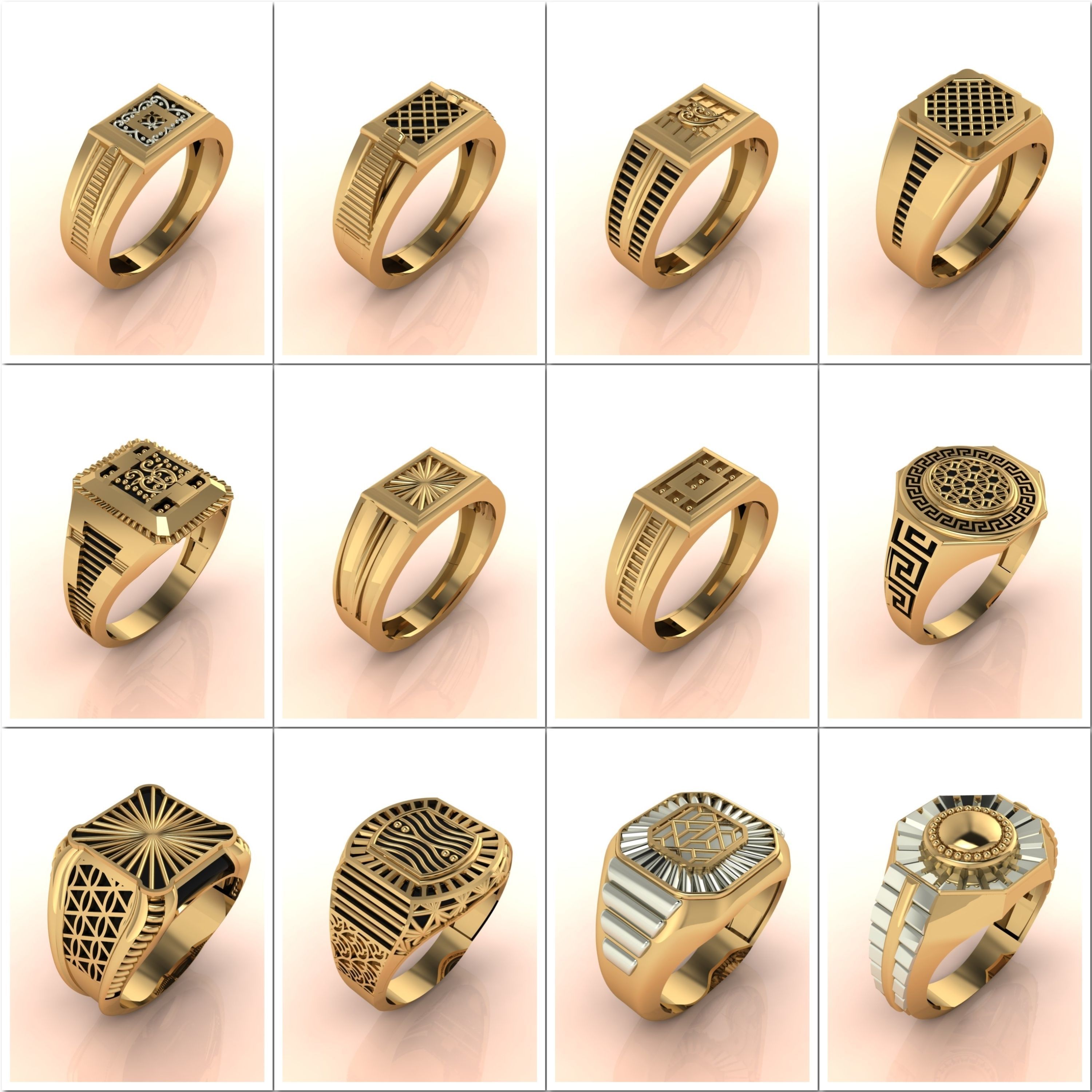 49 Model - Gents Ring - Mens Ring STL READY FILES With 3DM Files 3D Model Collection_1