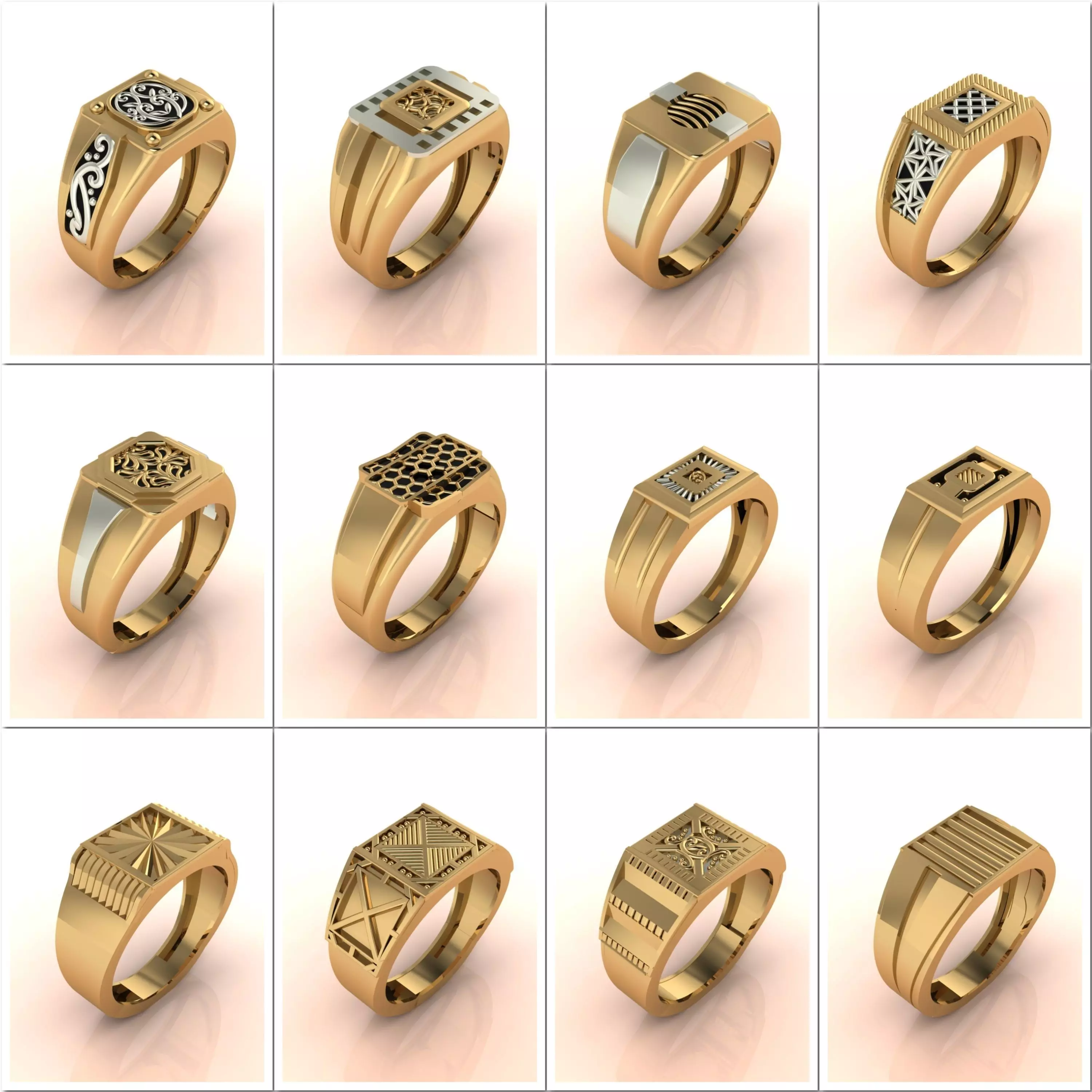 49 Model - Gents Ring - Mens Ring STL READY FILES With 3DM Files 3D Model Collection_0
