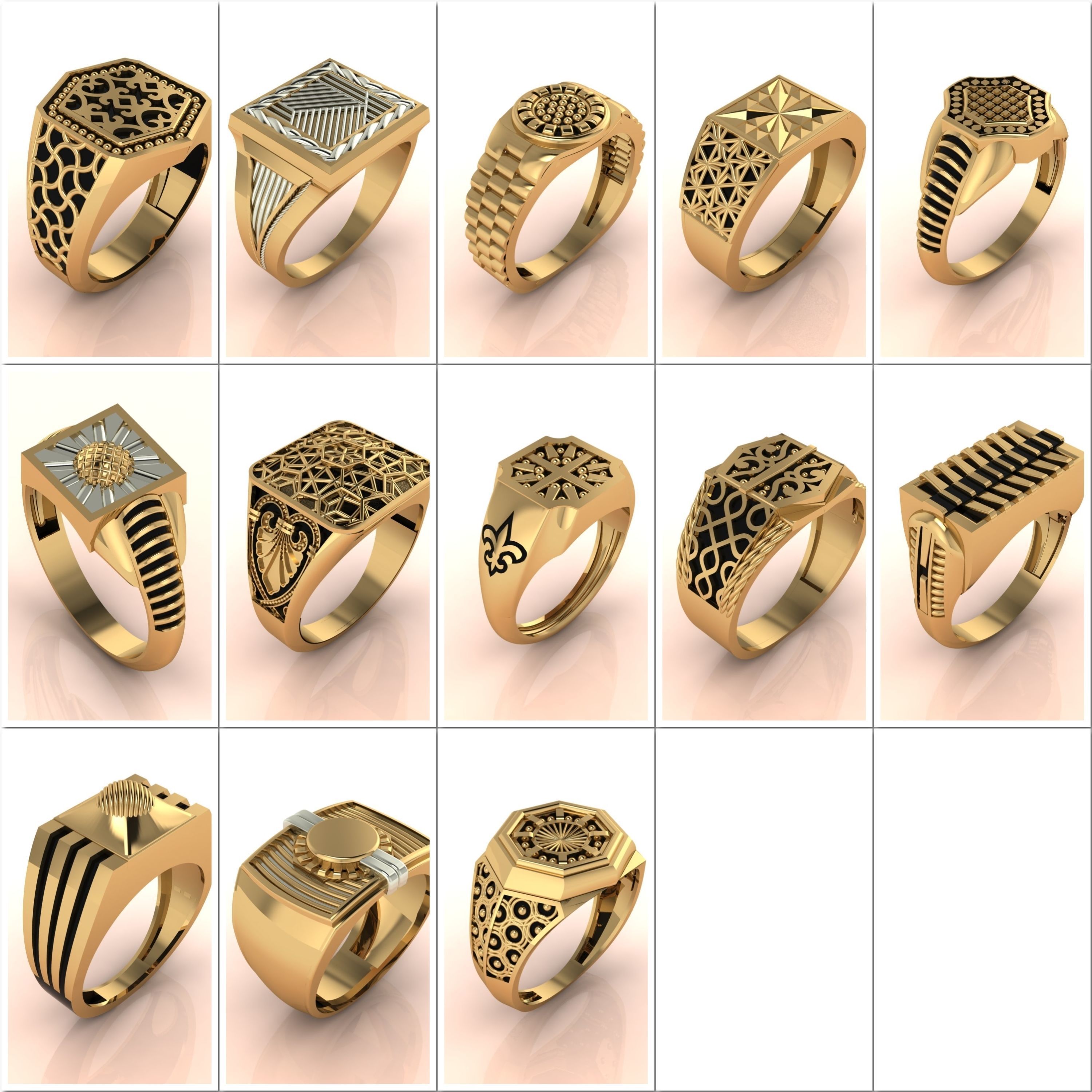 49 Model - Gents Ring - Mens Ring STL READY FILES With 3DM Files 3D Model Collection_3