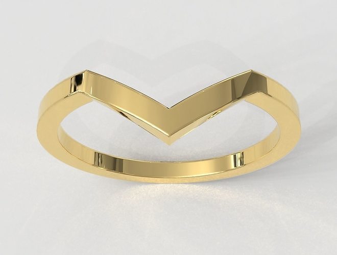 V Gold Ring 3D print model