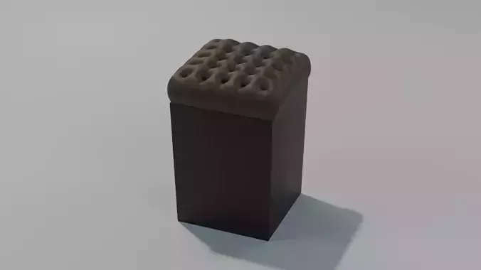 Rigid Black Leather Pouffe