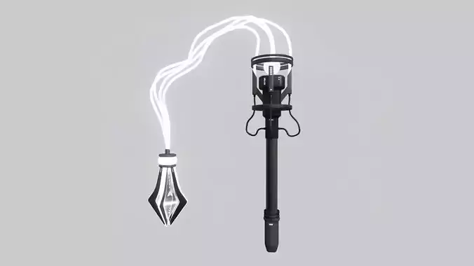 SciFi Flail A07 Black White - Sci Fi Weapon Design Low-poly 3D model