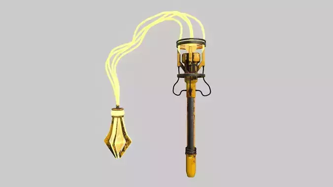 SciFi Flail A08 Yellow - Sci Fi Weapon Design Low-poly 3D model