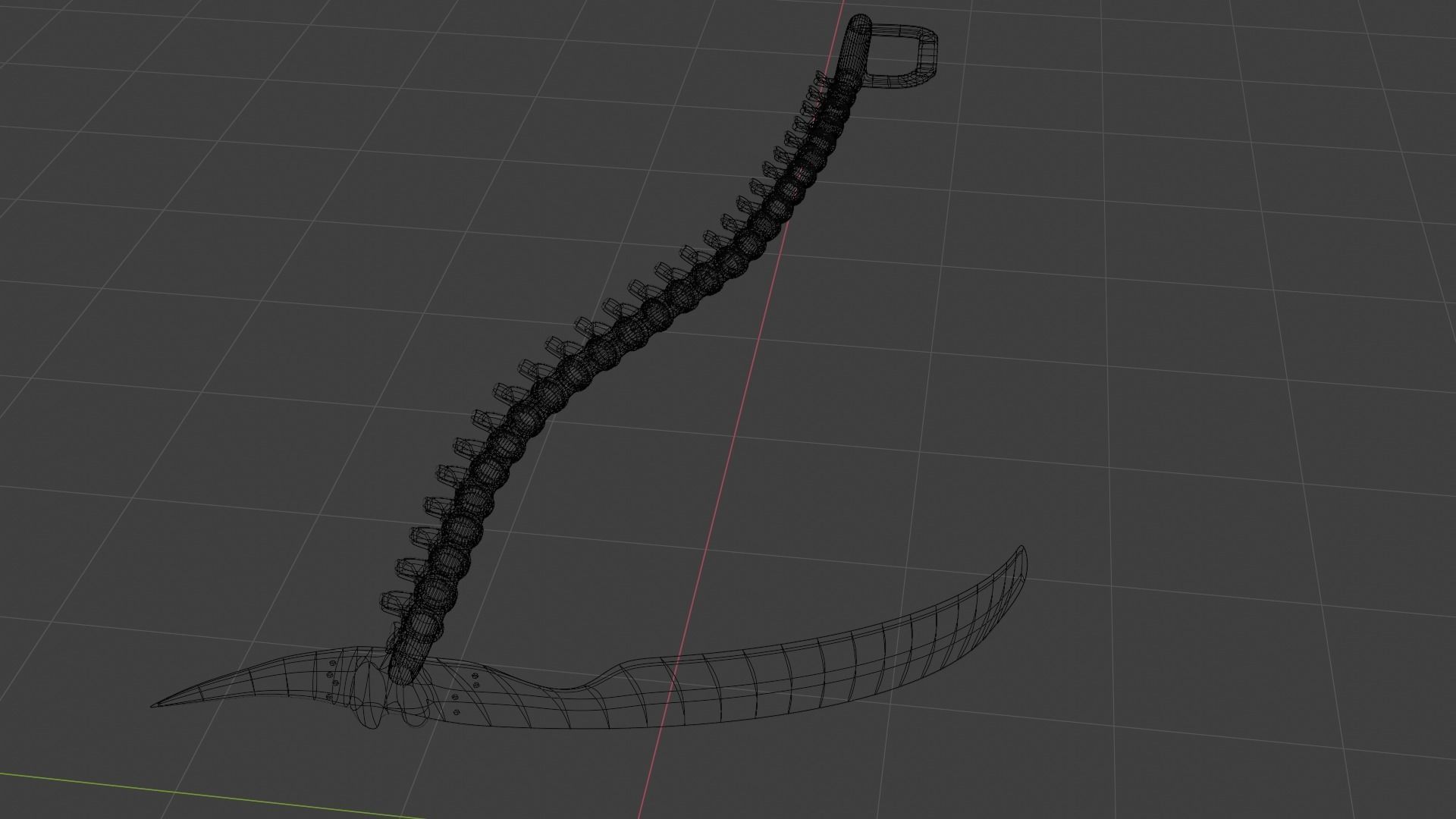 sickle weapon Free 3D model_7