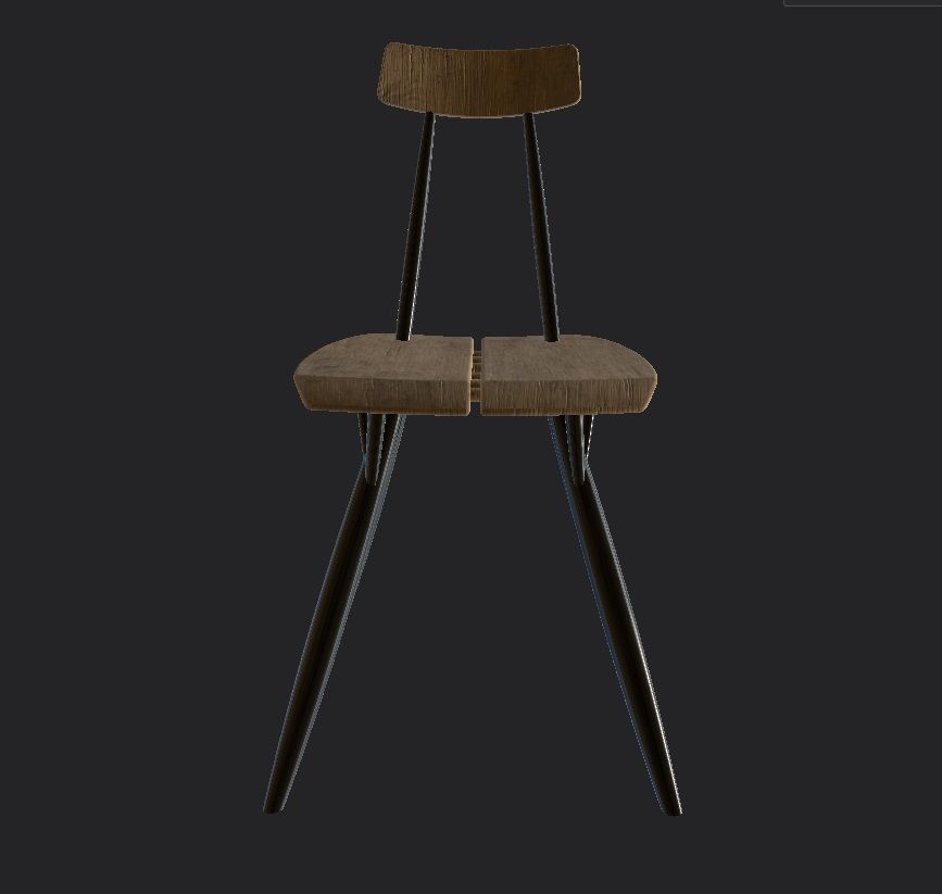 gltf pirkka chair model Low-poly 3D model_3