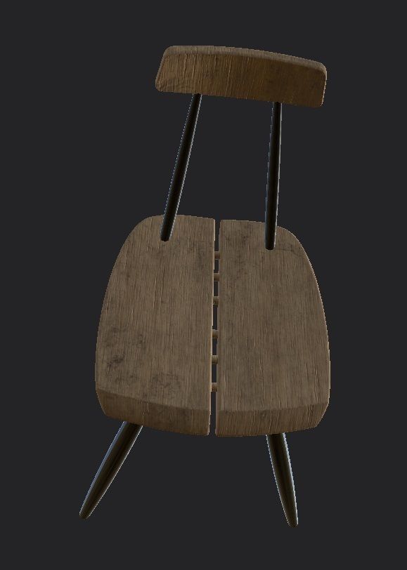 gltf pirkka chair model Low-poly 3D model_2