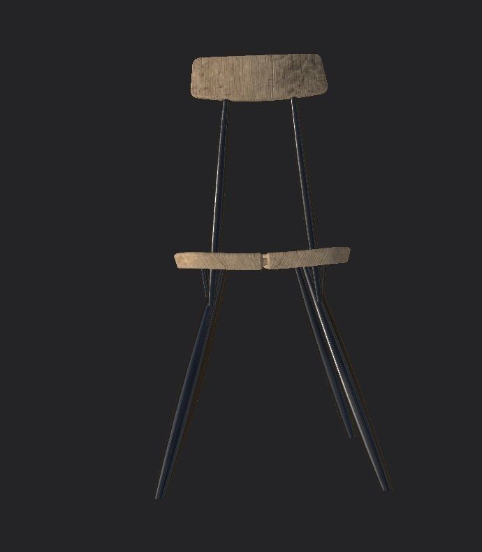 gltf pirkka chair model Low-poly 3D model_4