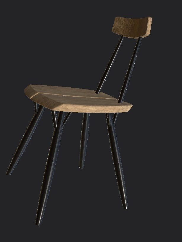 gltf pirkka chair model Low-poly 3D model_1