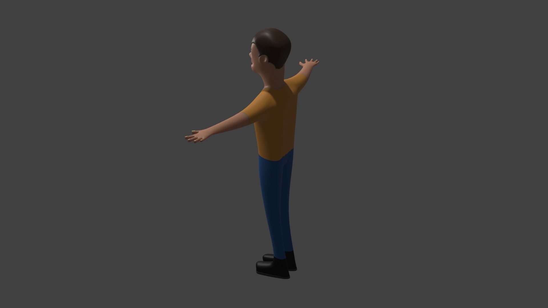 3D man character Low-poly 3D model_2