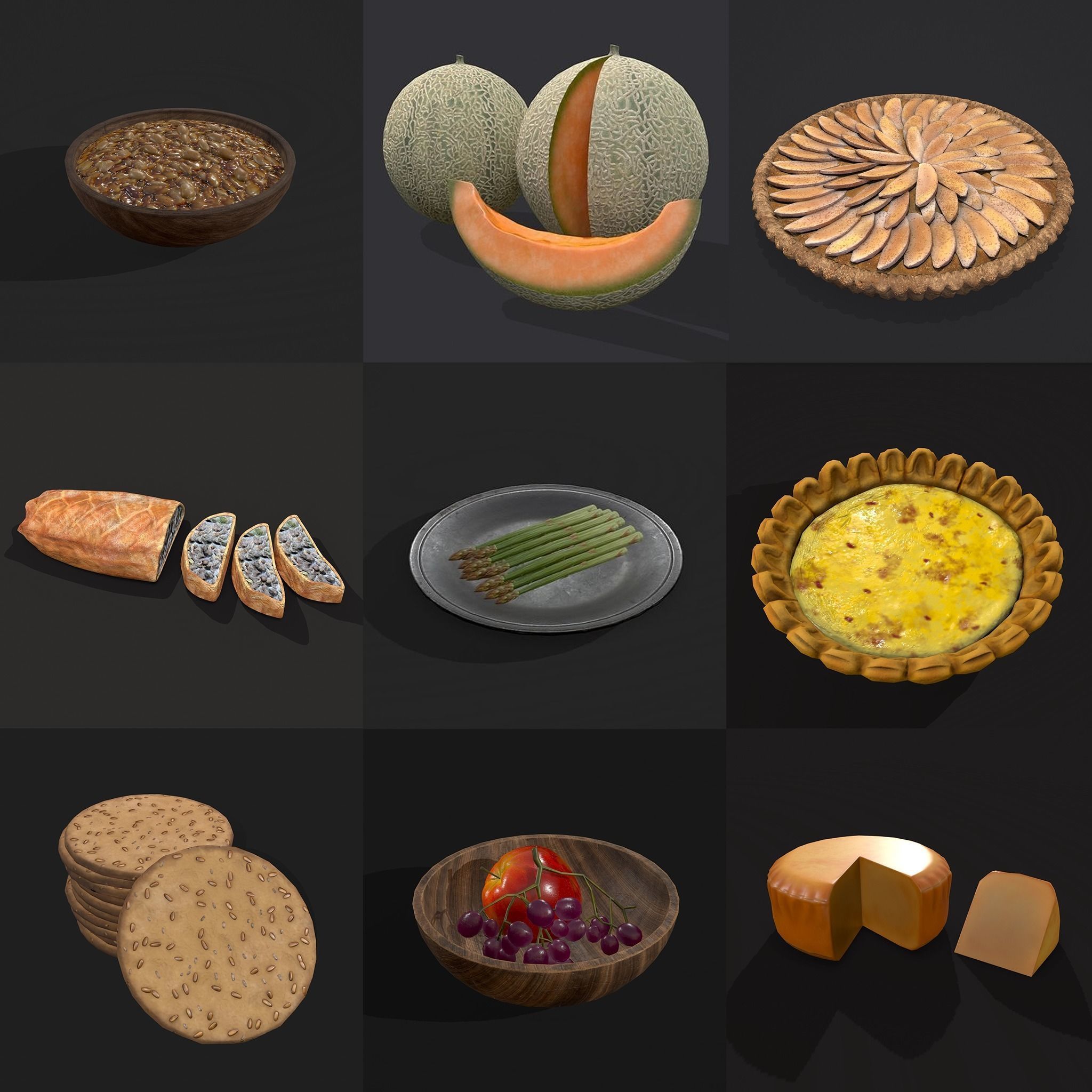 50 Plus High Quality Medieval Food Props 3D Model Collection_46