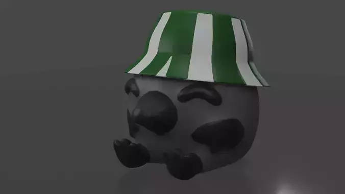 Philza 3D model crow wearing striped hat