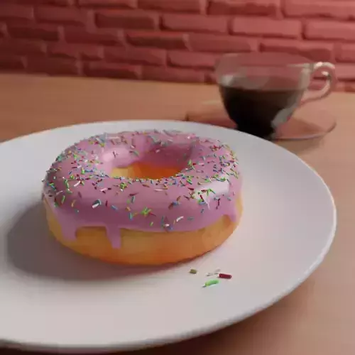 Donut and Glass of Coffee