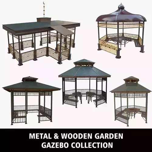 Metal  Wooden Garden Pergola Gazebo Arbor Collection 