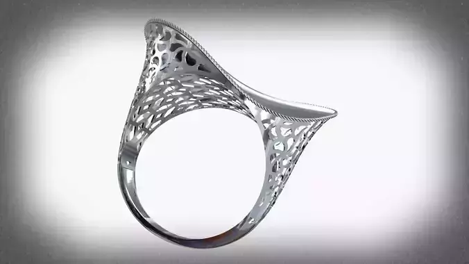 Infinite curved fusion ring code 1004 3D print model
