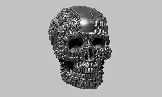 skull robot head a24 3D print model