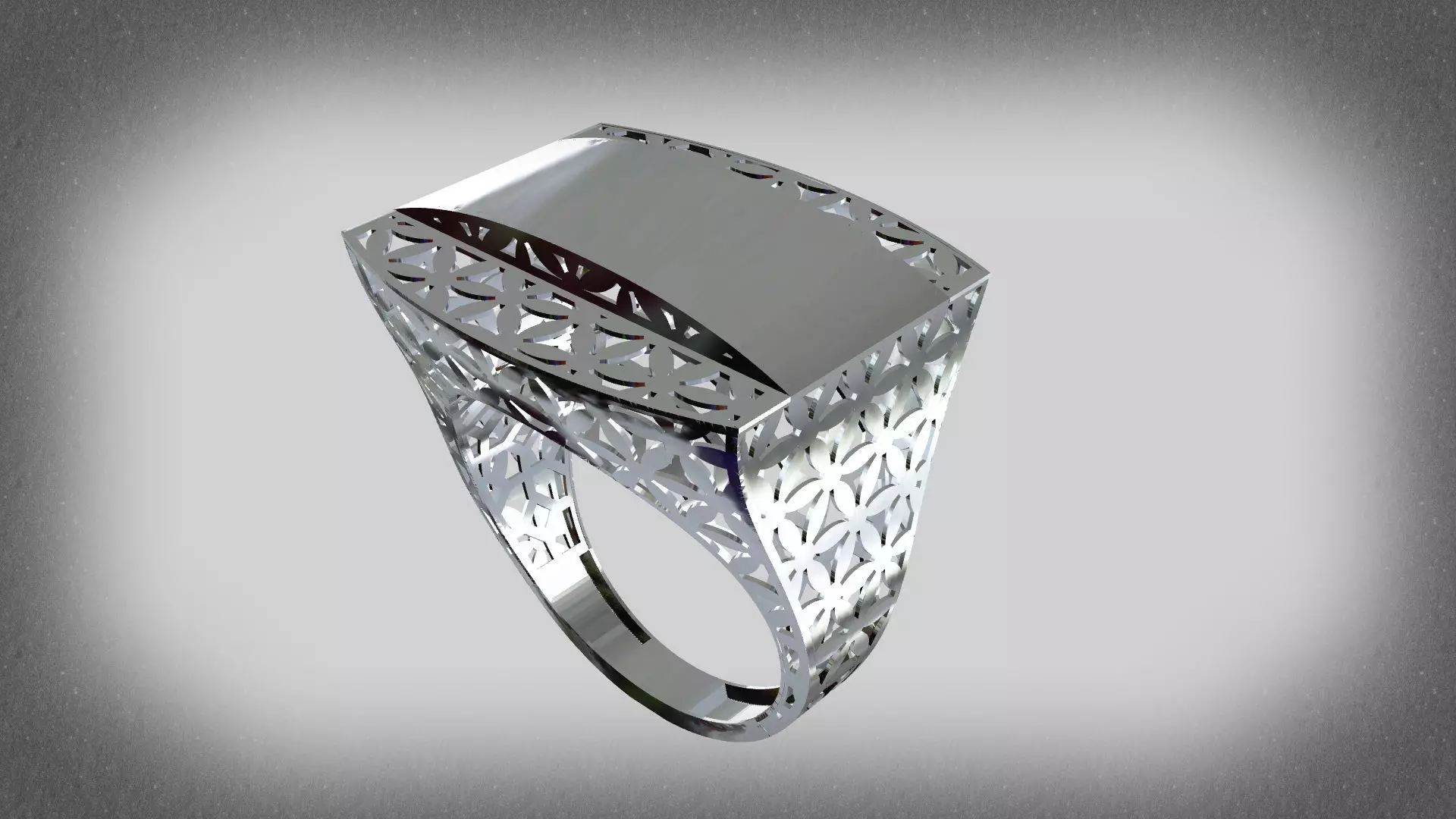 Rectangular fusion ring code 1009 3D print model_0