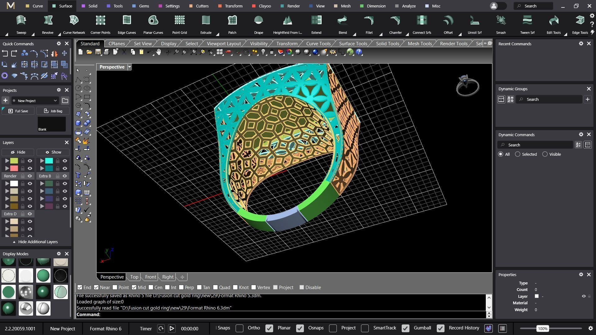 Rectangular fusion ring code 1009 3D print model_16