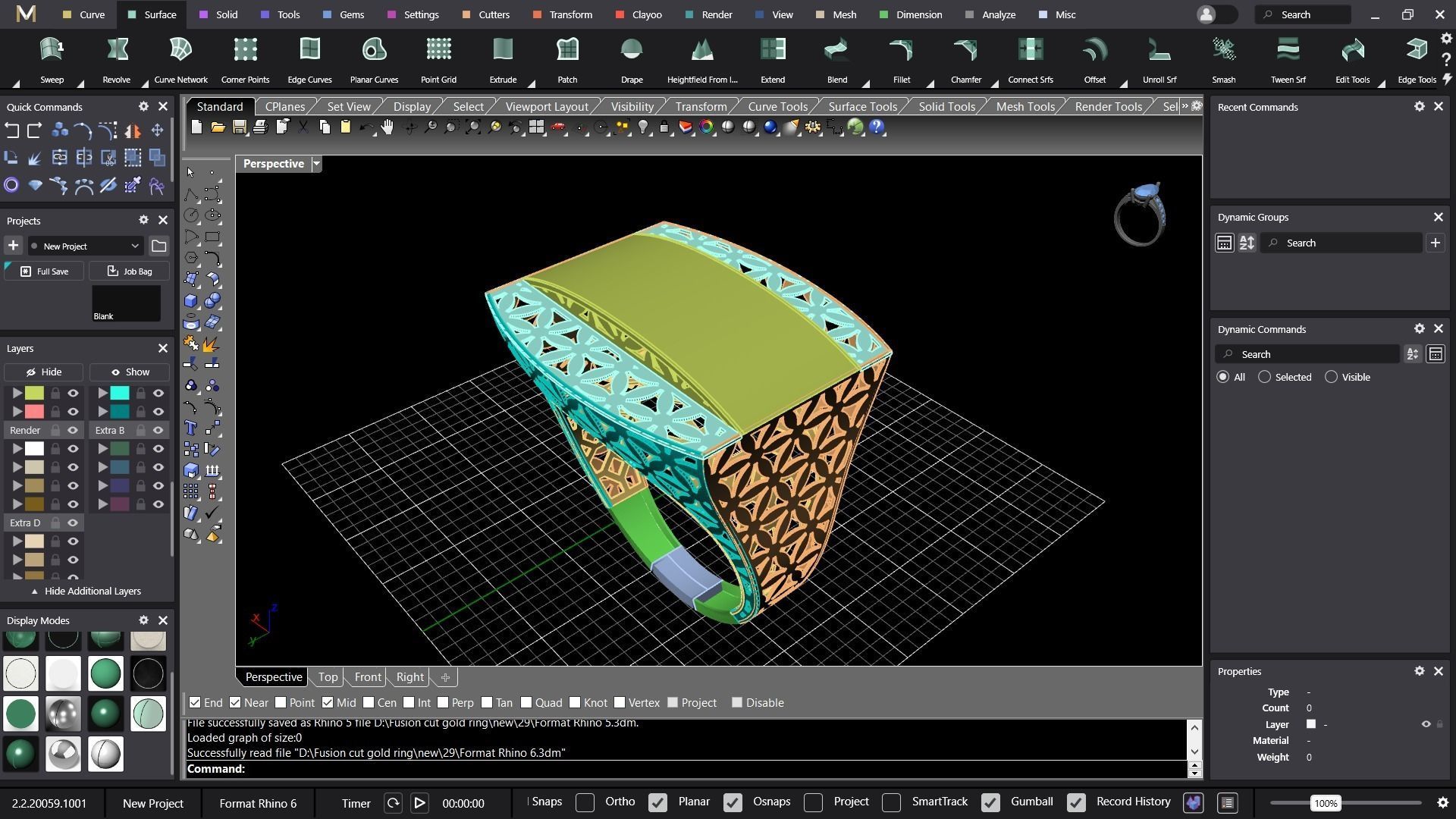 Rectangular fusion ring code 1009 3D print model_15