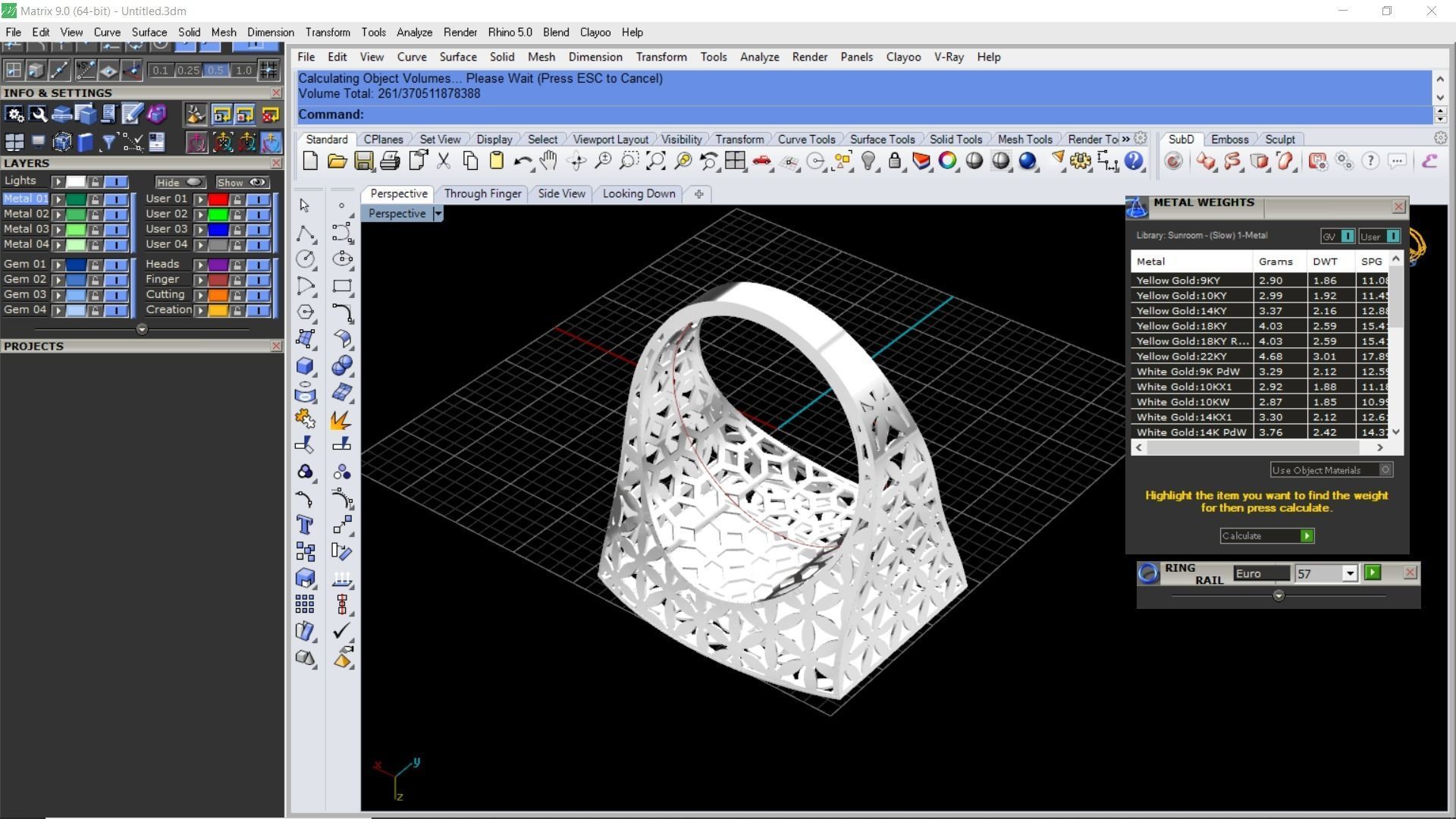 Rectangular fusion ring code 1009 3D print model_22