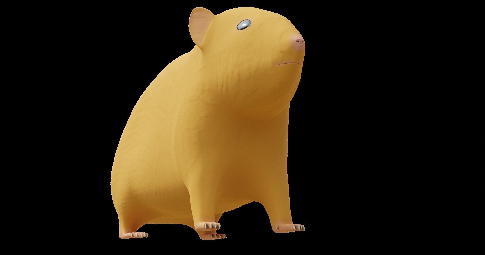 Hamster with Hair Cards and Fur Options Low-poly 3D model_47
